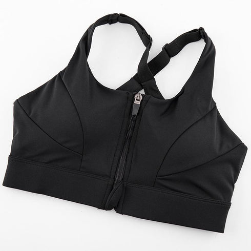 Zipper Sports Bra Running Shockproof Fitness Underwear  Women's Beautiful Back Breathable Bra